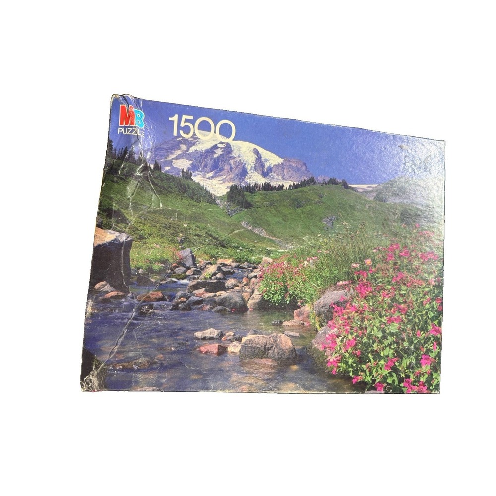 MB York Puzzle 1500 Pc Mt Rainier National Park Vintage Jigsaw SEALED Unopened